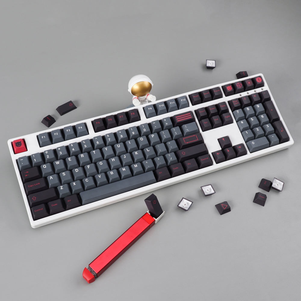 Hàng sẵn có GMK Evil Dolch Keycap Evil Dolch Xám đậm PBT thăng hoa Bộ ...