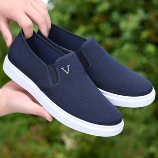 Giày Lười Vải canvas Đế Mềm Nhẹ Thoáng Khí Chống Trượt Phong Cách Cổ Điển Bắc Kinh Cho Nam