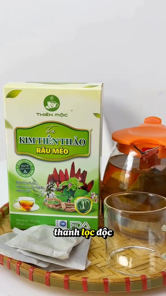 Trà Bổ Thận Kim Tiền Thảo Râu Mèo Thiên Mộc Hỗ Trợ Giải Độc, Thanh Nhiệt - 30 Túi Lọc Tiện Lợi