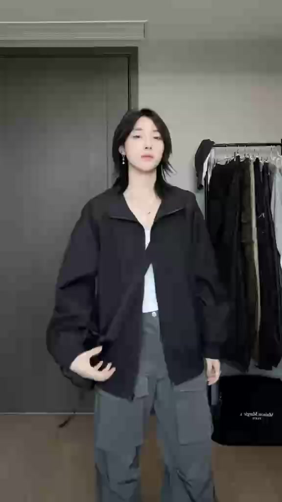 Áo Khoác Bomber Basic Chất Liệu Dù 2 Lớp Cao Cổ Cản Gió Chống Nước Có Túi Trong Jacket