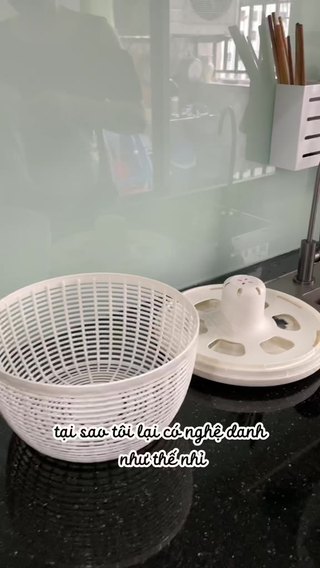 Rổ Quay Rau Sống Nhấn Nút Tự Động Thông Minh 3 Lớp, Rổ Rửa Rau Củ Chất ...