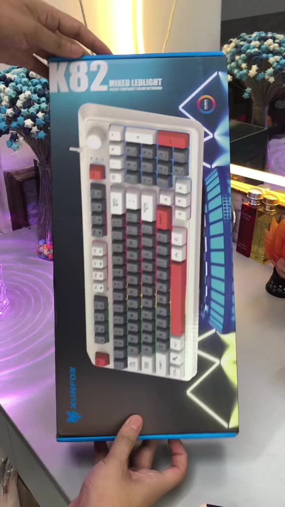 Bàn phím giả cơ Gaming Xunfox K82 Có núm xoay - Led Rainbow - Keycap ...