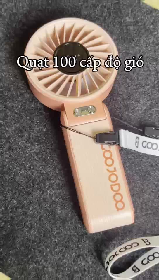 Quạt gấp 180° im lặng GOOJODOQ siêu gió điều chỉnh 100 cấp độ, mini quạt di động, màn hình nguồn LED