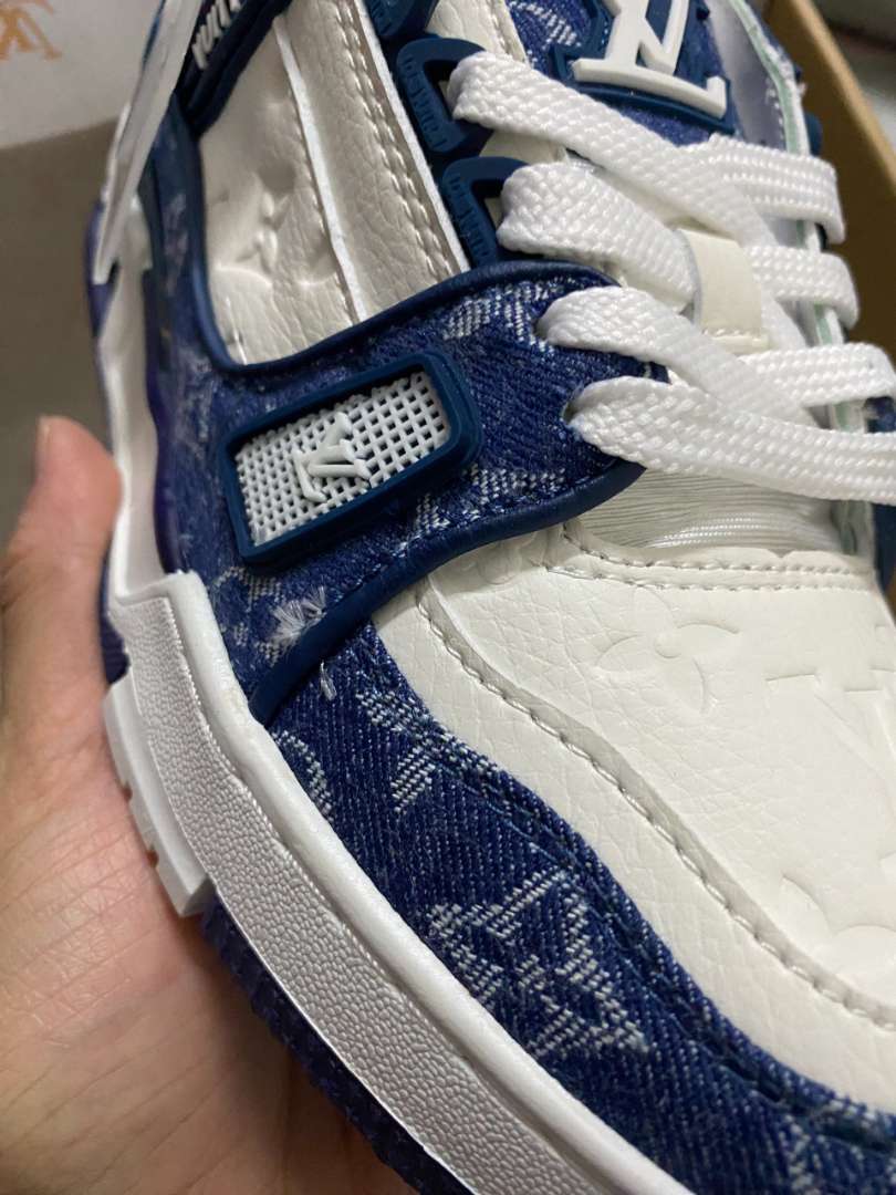 [HÀ GIANG SNEAKER] giày LV xanh than trắng bản sc, giày louis vuitton xanh  than cao cấp. Full phụ kiện + ảnh thật.