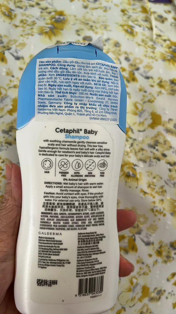 Dầu gội Cetaphil Baby - thông tin công thức dịu lành