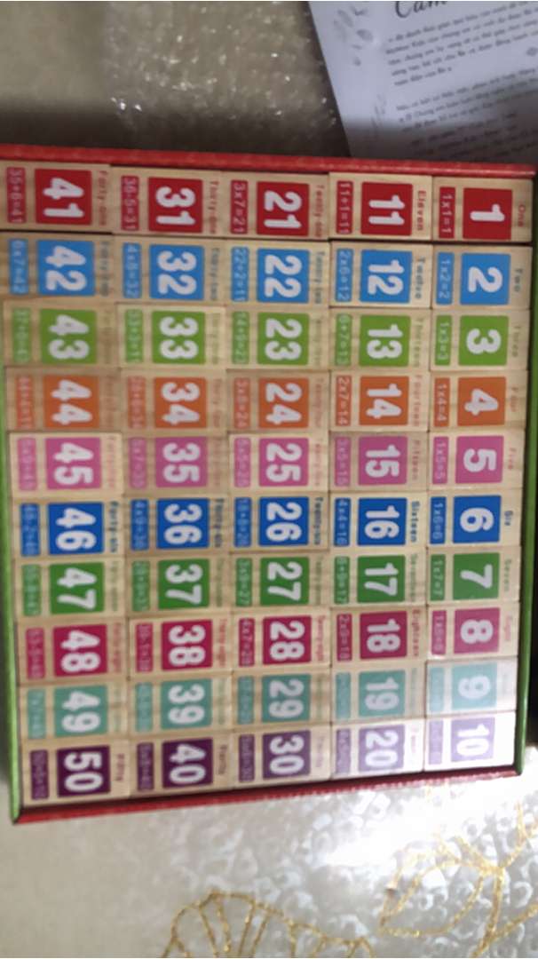 Bộ đồ chơi domino số học bằng gỗ
