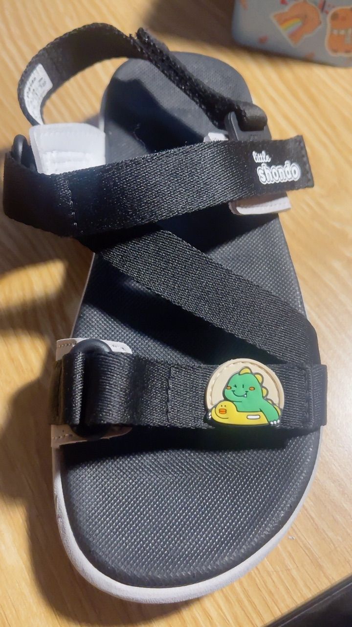 Sandal Little Shondo màu đen xám