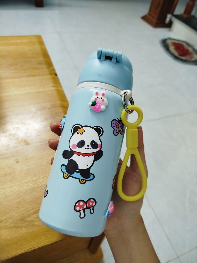 (Tặng túi trong) Bình giữ nhiệt học sinh 500ml mẫu mới inox  - ảnh 4