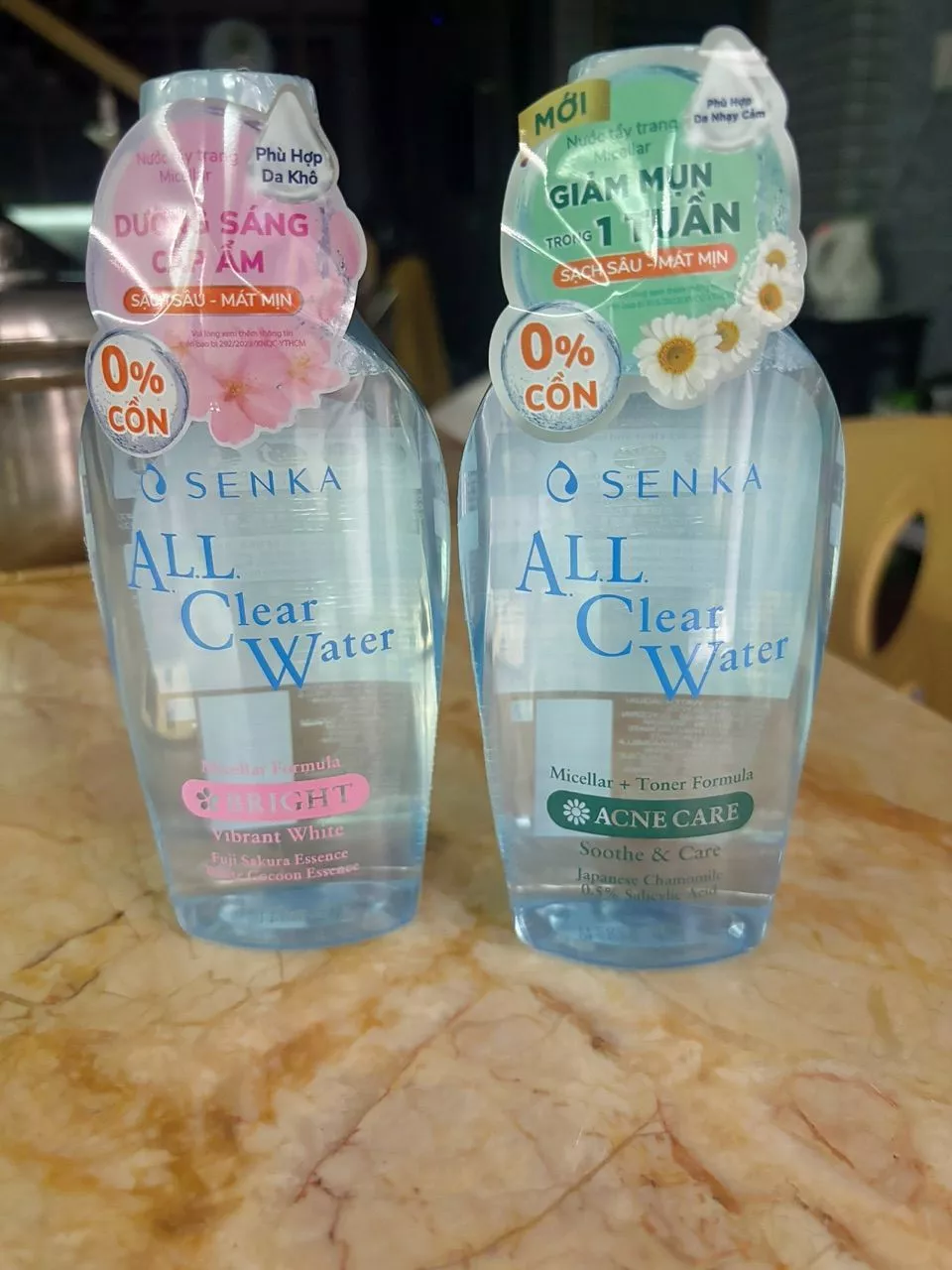 Nước tẩy trang Senka All Clear Water Fresh xanh lá cho da dầu