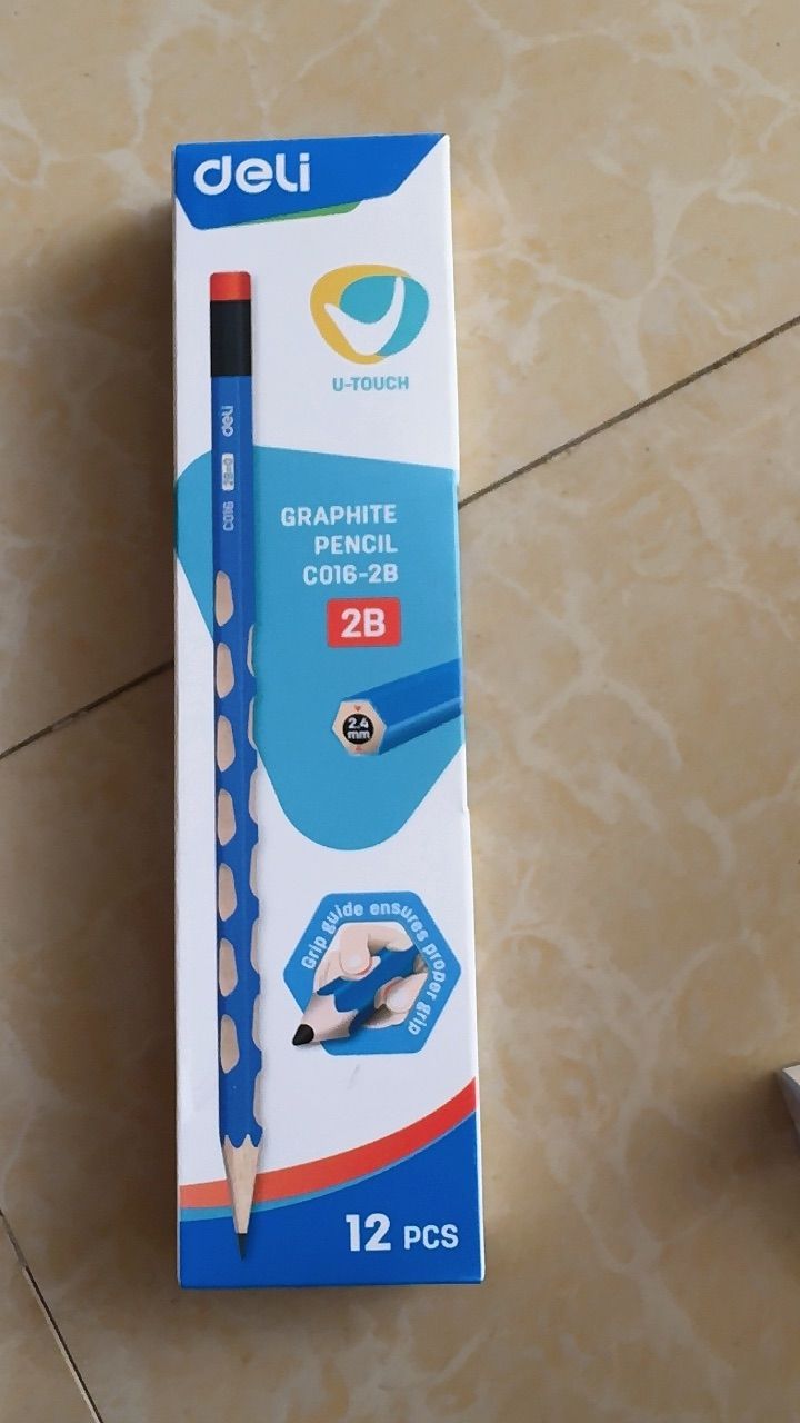 Hộp 12 Cây Bút chì định vị lục giác Graphite Pencil 2B/HB De - ảnh 4