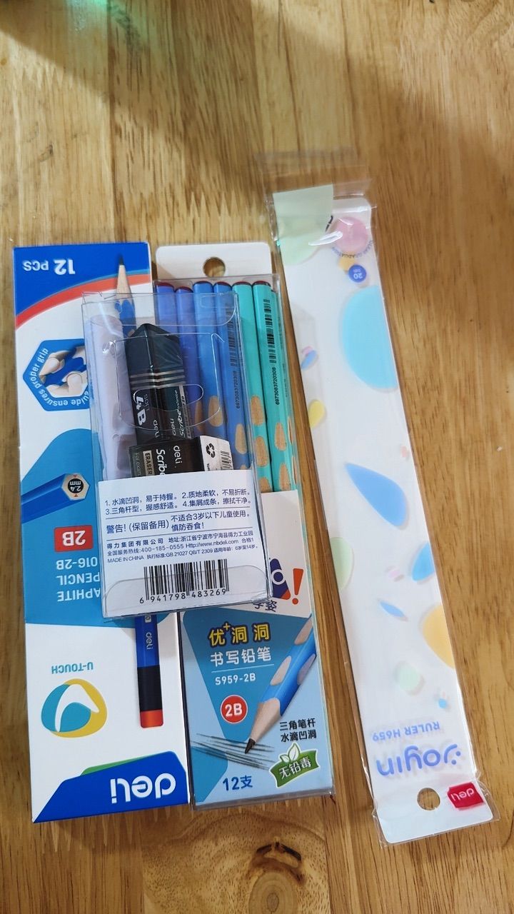 Hộp 12 Cây Bút chì định vị lục giác Graphite Pencil 2B/HB De - ảnh 6