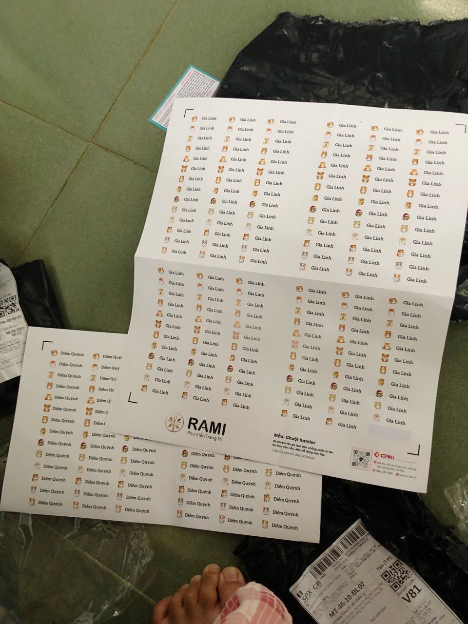 150 Sticker tên Bé, tem dán Chống Nước in tên Bé theo yêu câ - ảnh 2