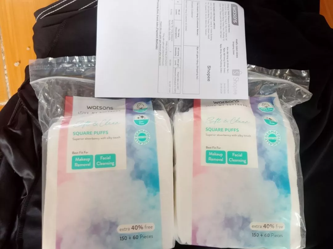 Miếng bông tẩy trang hình vuông