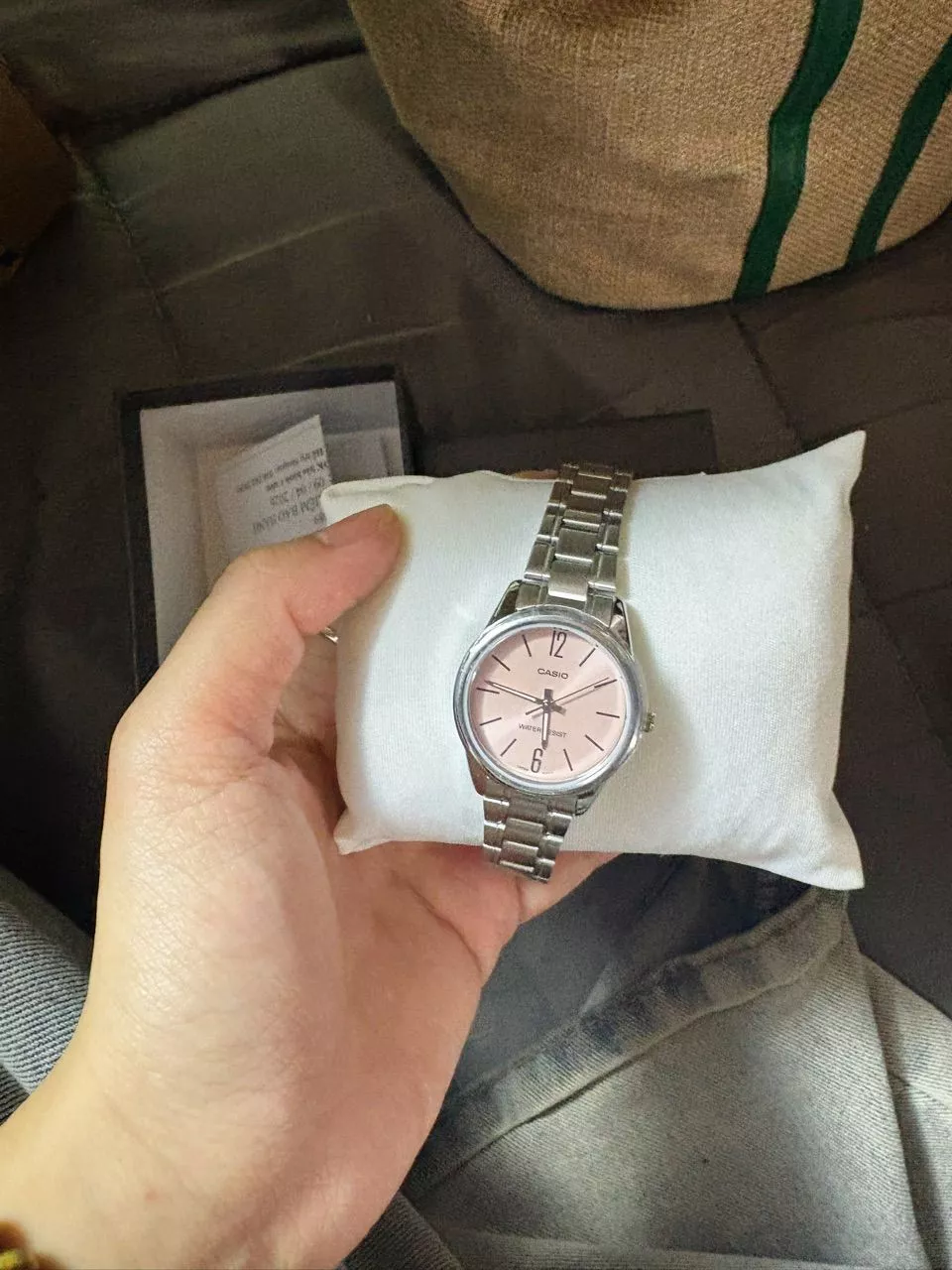 Đồng hồ Casio nữ LTP-V005D-4BUDF màu hồng kim bạc