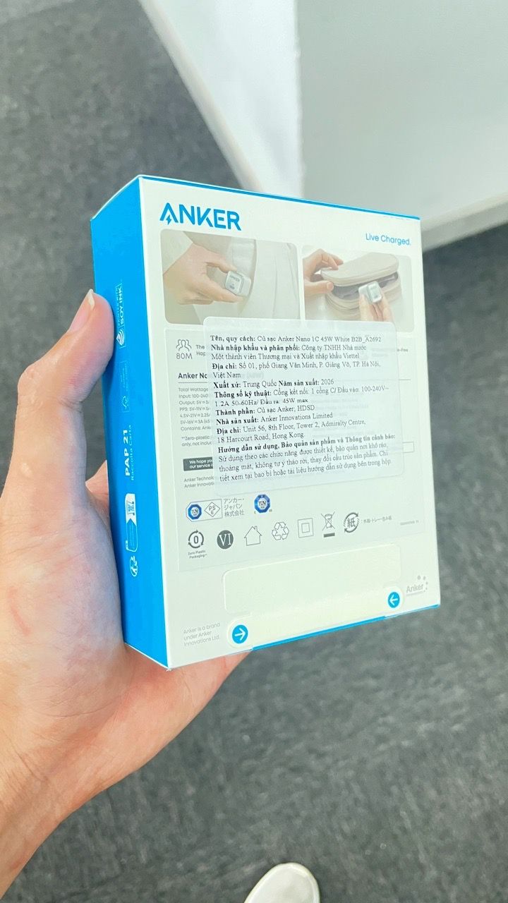 Củ sạc Anker Nano chân gập