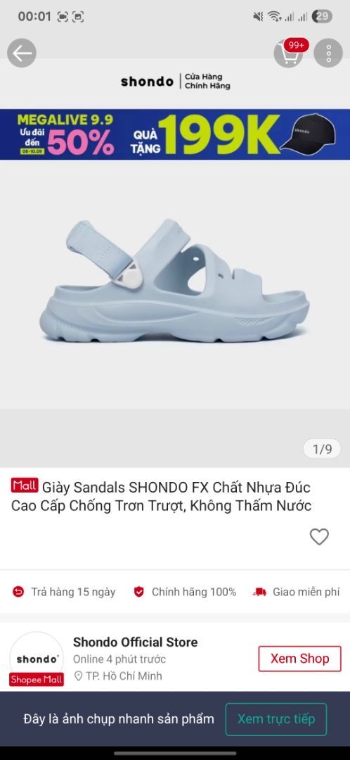 Sandal nữ Shondo FX F103030 màu xanh