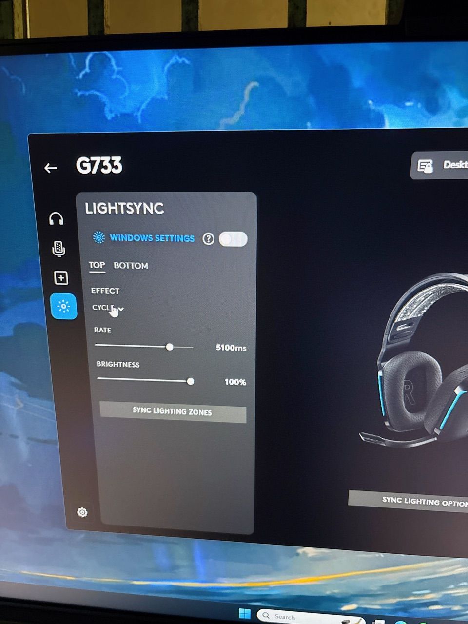 Logitech G733 với receiver USB