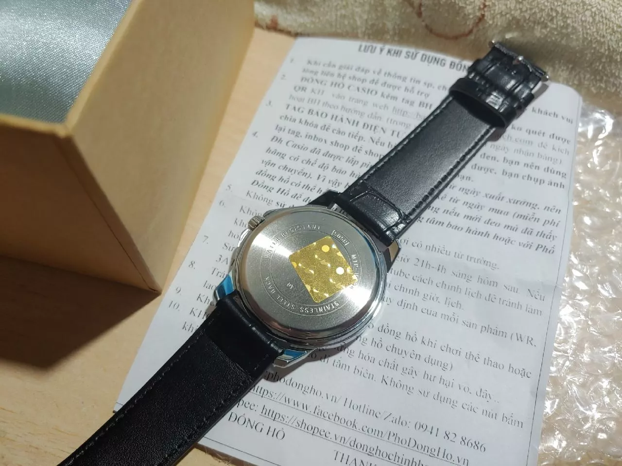 Mặt kính và dây da Casio MTP-V004L-1AUDF