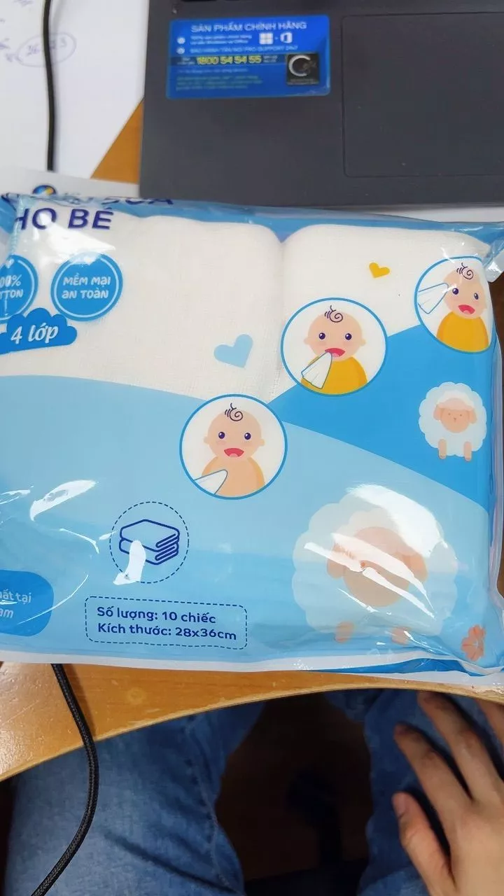 Chi tiết khăn sữa Kids Plaza