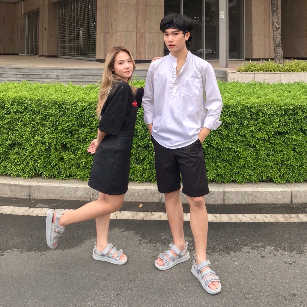 Ảnh Giày Sandal Nam Nữ Genki Màu Xanh Xám Quai Chéo Thời Trang Chính Hãng YK279 1