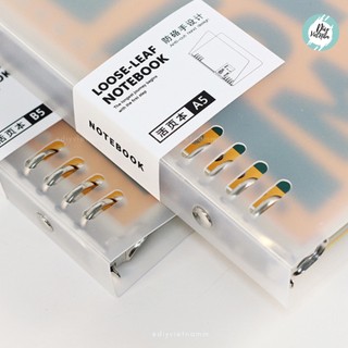 Sổ Còng Nhựa Cứng B5/A5 8 Còng – Kèm Giấy Refill + Phân Mục | Binder Notebook Chống Nước, Tháo Lắp Tiện Lợi