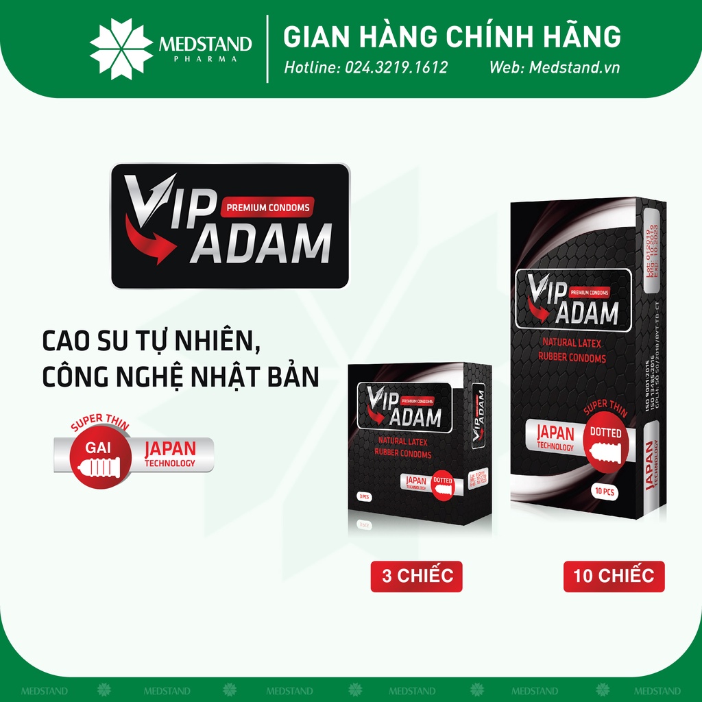 Bao cao su Vip Adam có gai công nghệ Nhật Bản (10 chiếc) | Shopee Việt Nam