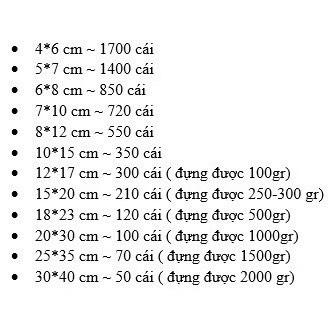 Túi Zip 500g túi đựng thực phẩm tủ lạnh, gia vị vuốt mép chỉ đỏ loại dày đẹp ,- Ấn vào chọn size