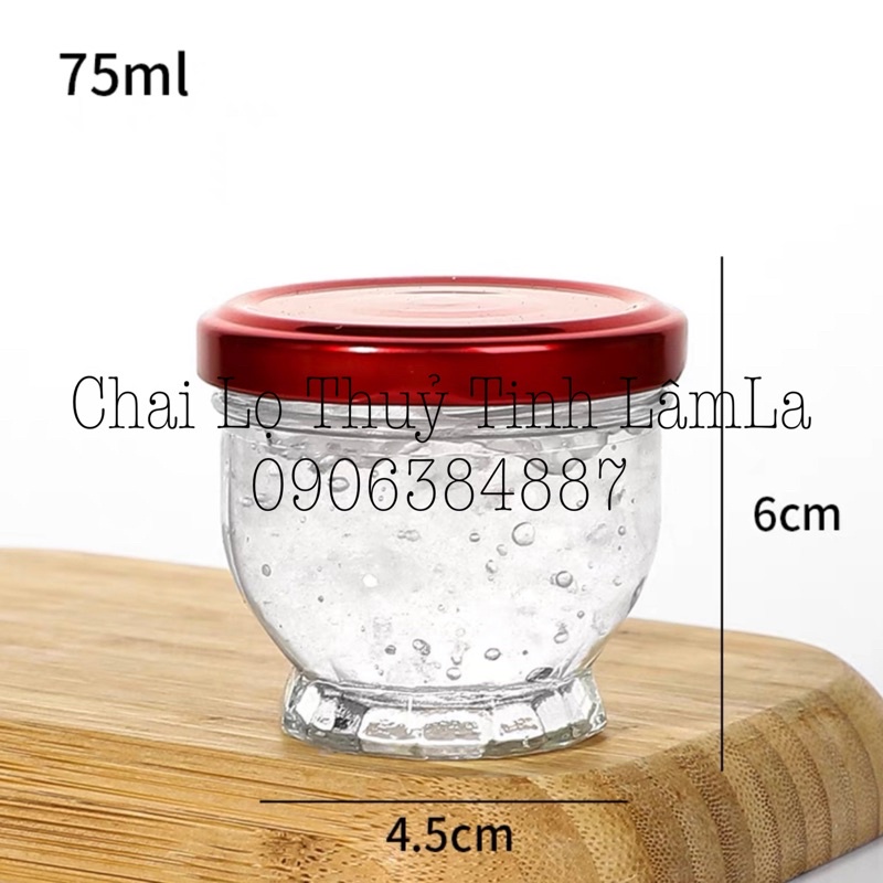 Hũ Thuỷ Tinh Đài Sen| Sen Cao | Sen Béo | Hũ Yến Nắp Thiếc 75ML 100ML ...