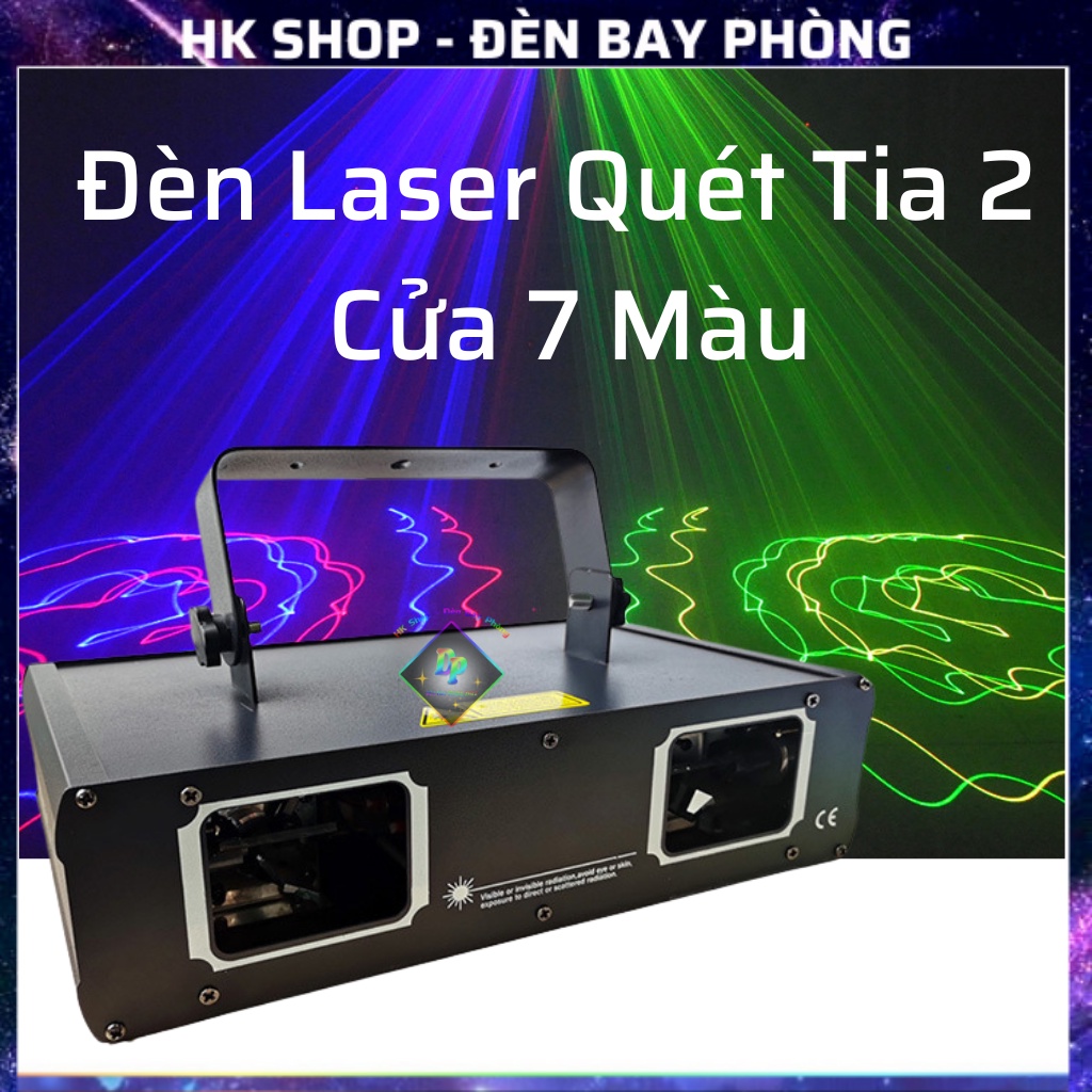 Đèn Chiếu Quét tia 2 cửa 7 màu  LED RGB Dùng cho quán bar , pub , karaoke