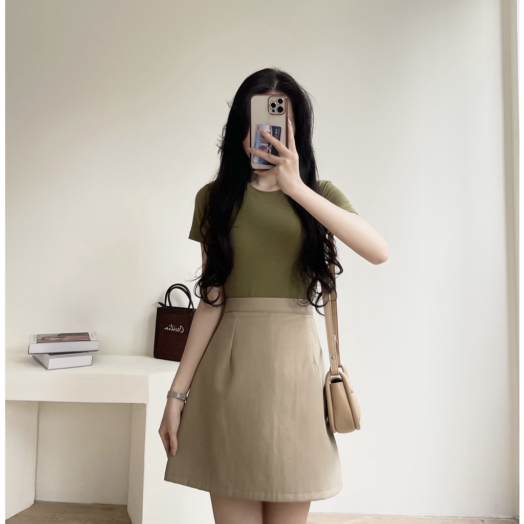 XẢ HÀNG Áo thun len mỏng form <45kg dáng vừa mềm mỏng siêu mát Miha Studio