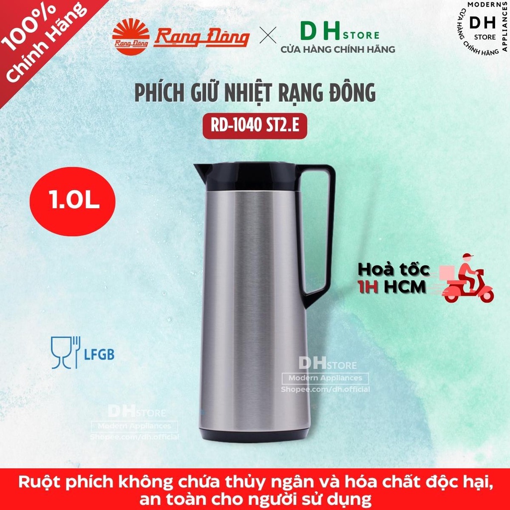 Bình thuỷ Rạng Đông 1 Lít INOX RD-1040 ST2.E - Hàng chính hãng | Shopee ...