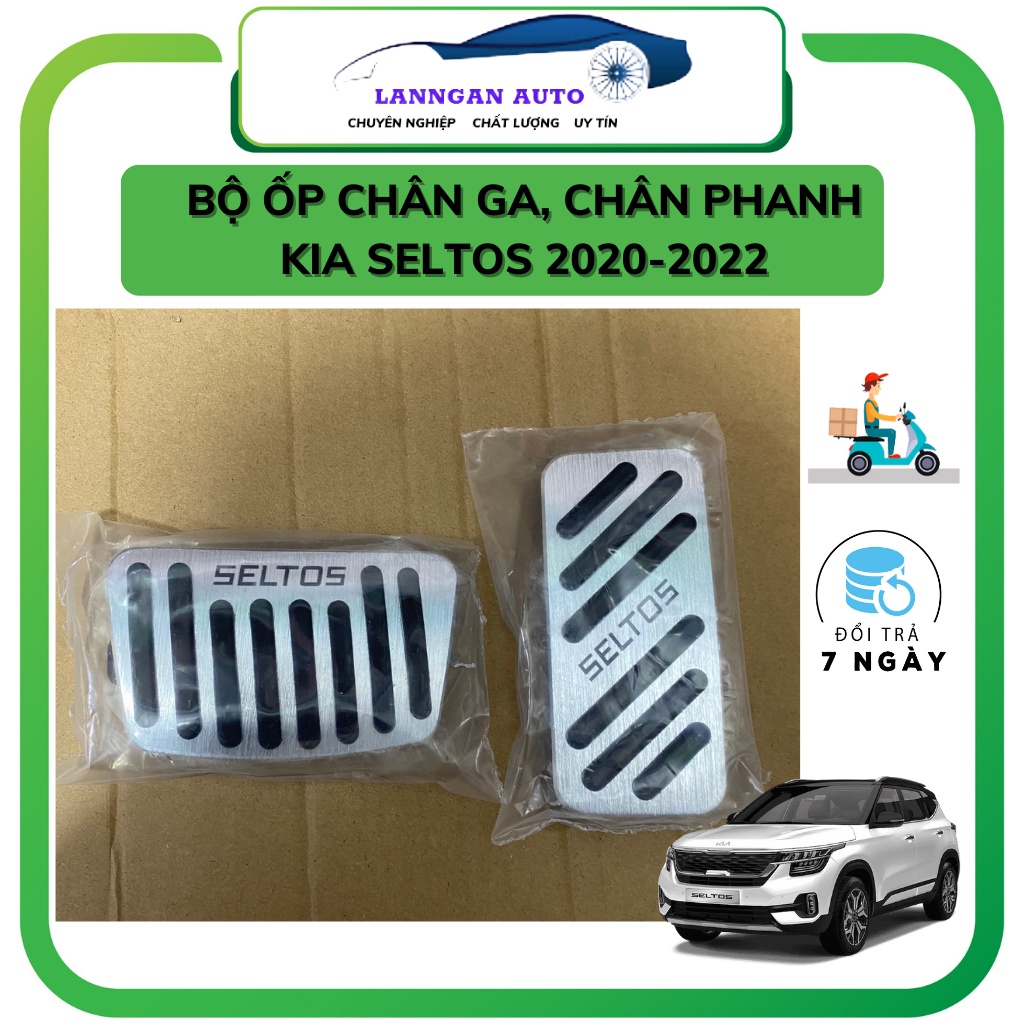 Ốp chân phanh, ốp chân ga xe KIA SELTOS 2020-2024 ,Logo Speed CHẤT LIỆU NHÔM bọc cao su cao cấp