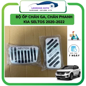 Ốp chân phanh, ốp chân ga xe KIA SELTOS 2020-2024 ,Logo Speed CHẤT LIỆU NHÔM bọc cao su cao cấp