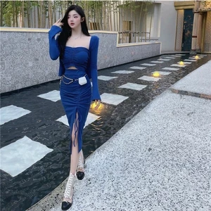 SET 3 SP ÁO CARDIGAN & ÁO ỐNG & CHÂN VÁY XẺ TÀ ⚡HỎA TỐC⚡ MEOINDAHOUSE