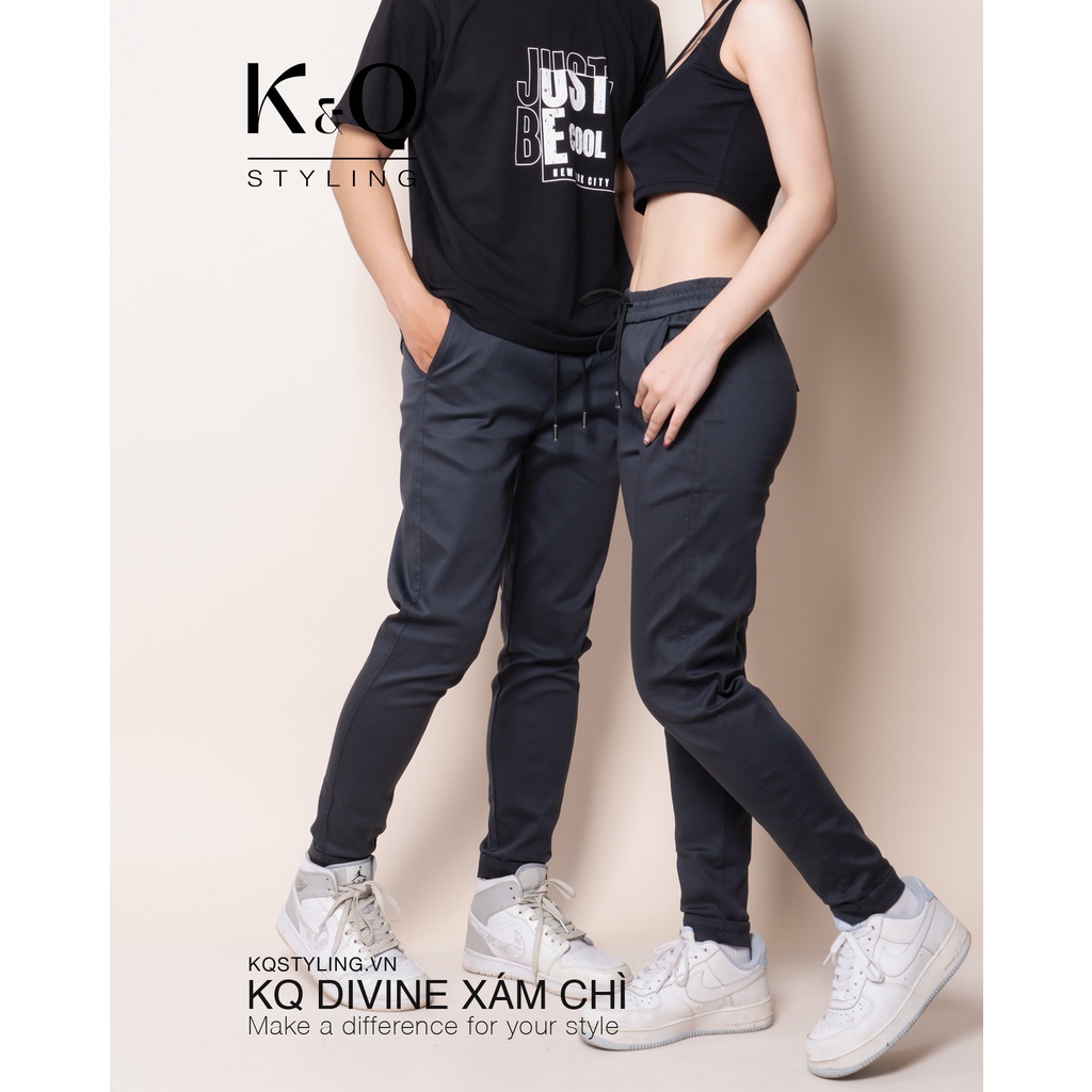 Ảnh Quần ống suông kaki co giãn KQSTYLING xám chì cao cấp 2