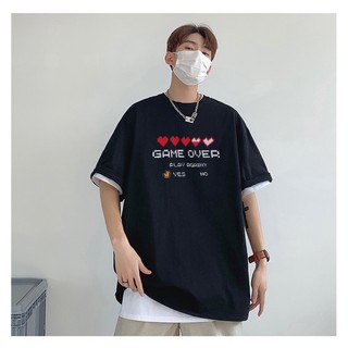 Áo thun Game Over Yes No siêu chất , áo thun tay lỡ form rộng dáng unisex nam nữ chất vải mềm mịn co dãn tốt