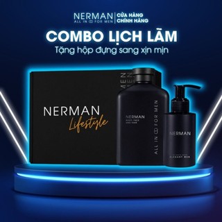 Combo Lịch Lãm Nerman Dầu Gội Đầu Hương Nước Hoa Cao Cấp và Dung Dịch Vệ Sinh Nam