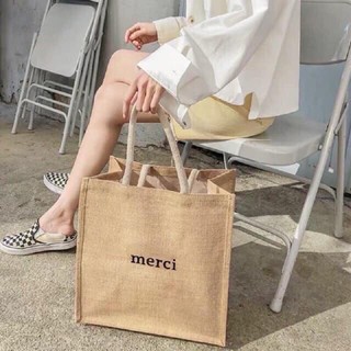 Túi cói Merci đi du lịch loại 1 túi to,lót dày dặn🍀 #TÚI_XÁCH🍀Túi Cói Đi Biển Size To, Ví Khóa Kéo Sang Chảnh Cho Chị Em