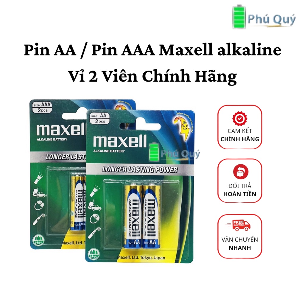 Pin AA / Pin AAA Maxell alkaline Vỉ 2 Viên Chính Hãng | Shopee Việt Nam
