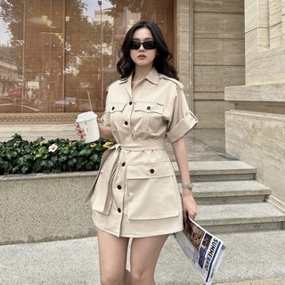 Váy Vest Túi Hộp Hàng Dày Dặn Kèm Đai 3 Màu Có Ảnh Thật
