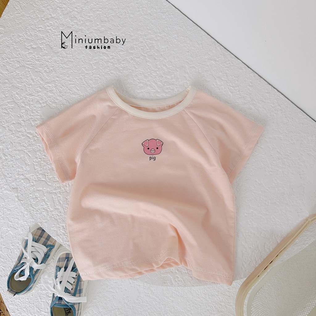 Áo in gấu phong cách cho bé trai, bé gái, chất liệu cotton mềm mát, thấm hút miniumbaby A1934-A1428