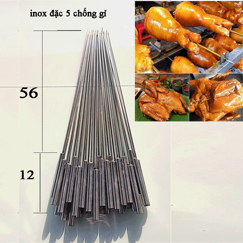 Sét 5 xiên nướng thịt inox chống gỉ, que xiên thịt nướng inox cứng cáp ...