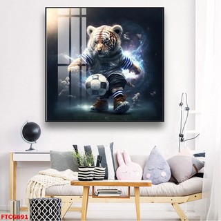 Tranh Treo Tường 12 Con Giáp Và Bóng Đá - Tranh Laminate Tráng Gương