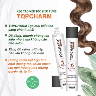 Keo Xịt Tóc TOPCHARM 420ml -  Giúp Tạo Kiểu Và Giữ Nếp Tóc Siêu Cứng