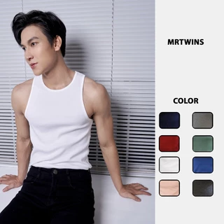 Áo thun ba lỗ tank top nam cổ tròn nhiều màu vải cotton tăm gân Mr Twins