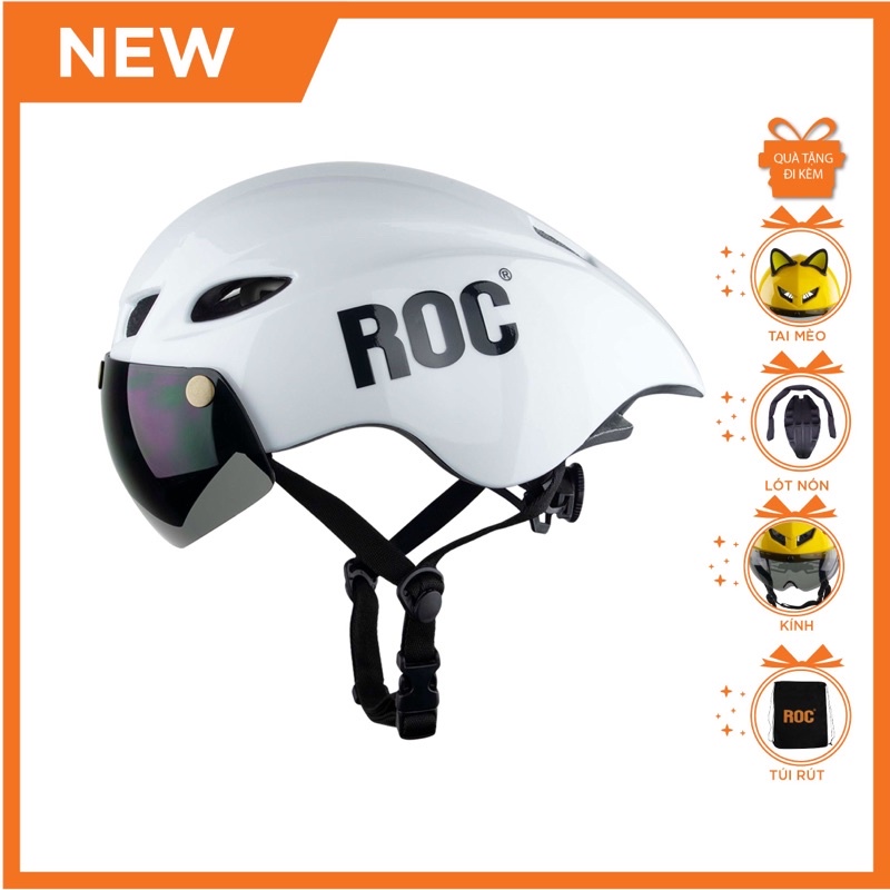 Mũ nón bảo hiểm ROC R16 16 kính hít nam châm chính hãng giá rẻ thể thao ...
