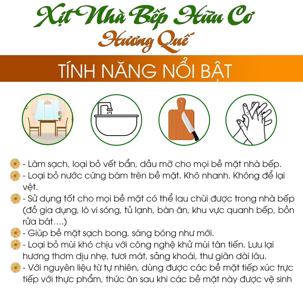 Ảnh Nước lau bếp hữu cơ bồ hòn tinh dầu quế chai 100ml-300ml-500ml, làm sạch, khử mùi, khử khuẩn dụng cụ, bếp từ, bếp ga... 2