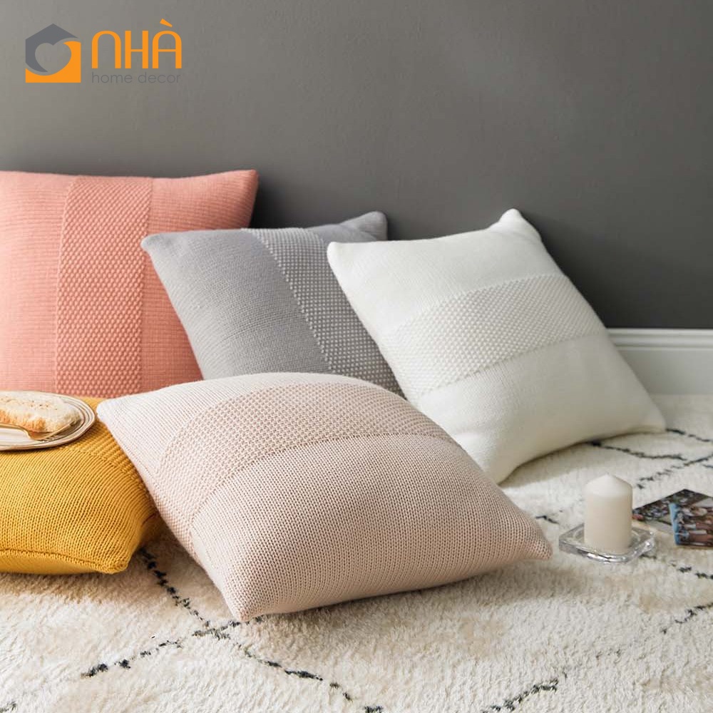 Vỏ Gối Tựa Lưng Sofa Đan Len Bắc Âu Cao Cấp Passion
