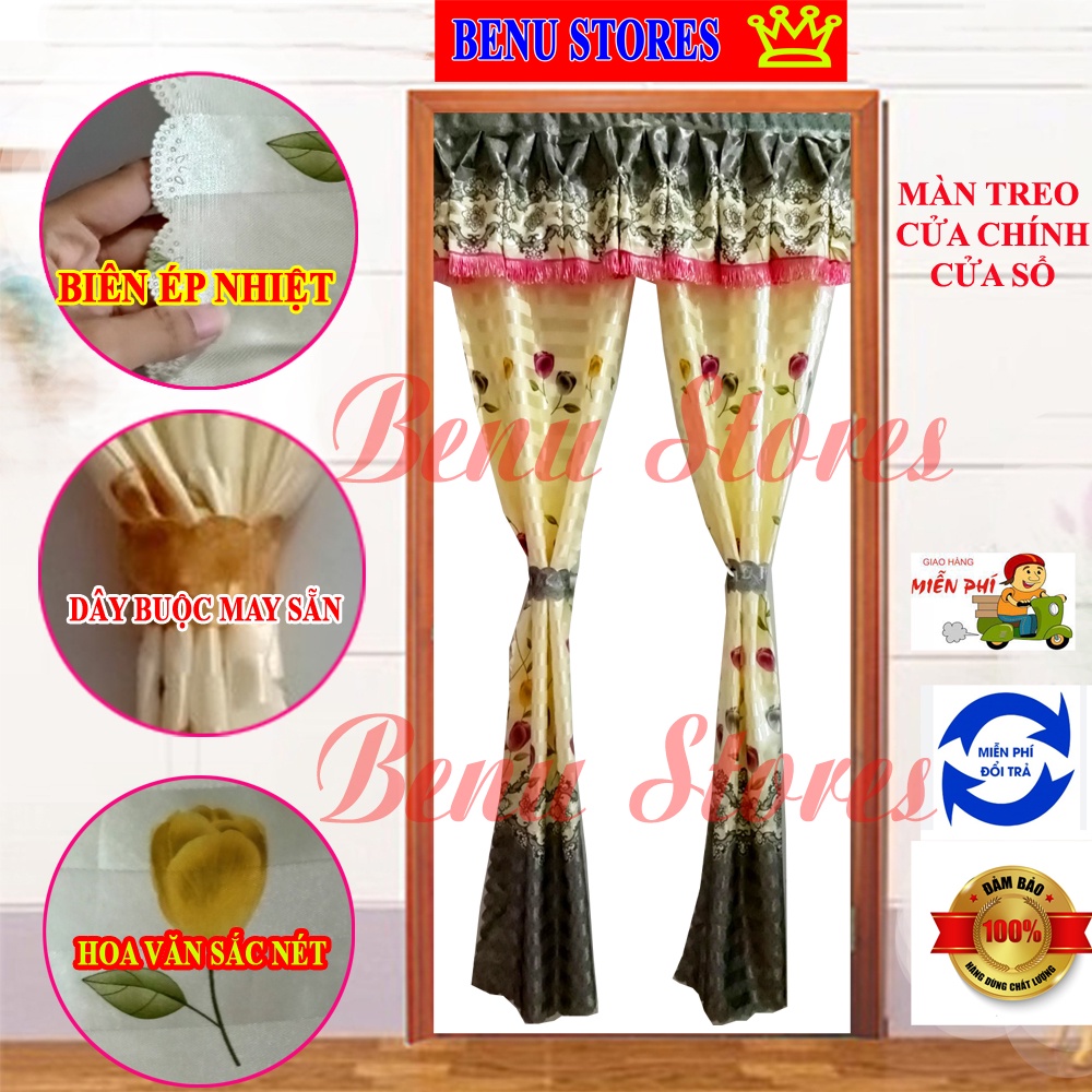 Màn treo cửa chính, cửa sổ, rèm cửa chất liệu phi bóng màu xám giá rẻ ...