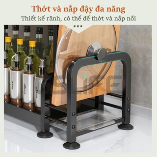 Gslife Kệ Đựng Gia Vị Nhà Bếp Đặt Bàn Sơn Tĩnh Điện Chống Rỉ Nhập Khẩu Cao Cấp,Tặng Kèm Khay Để Thớt